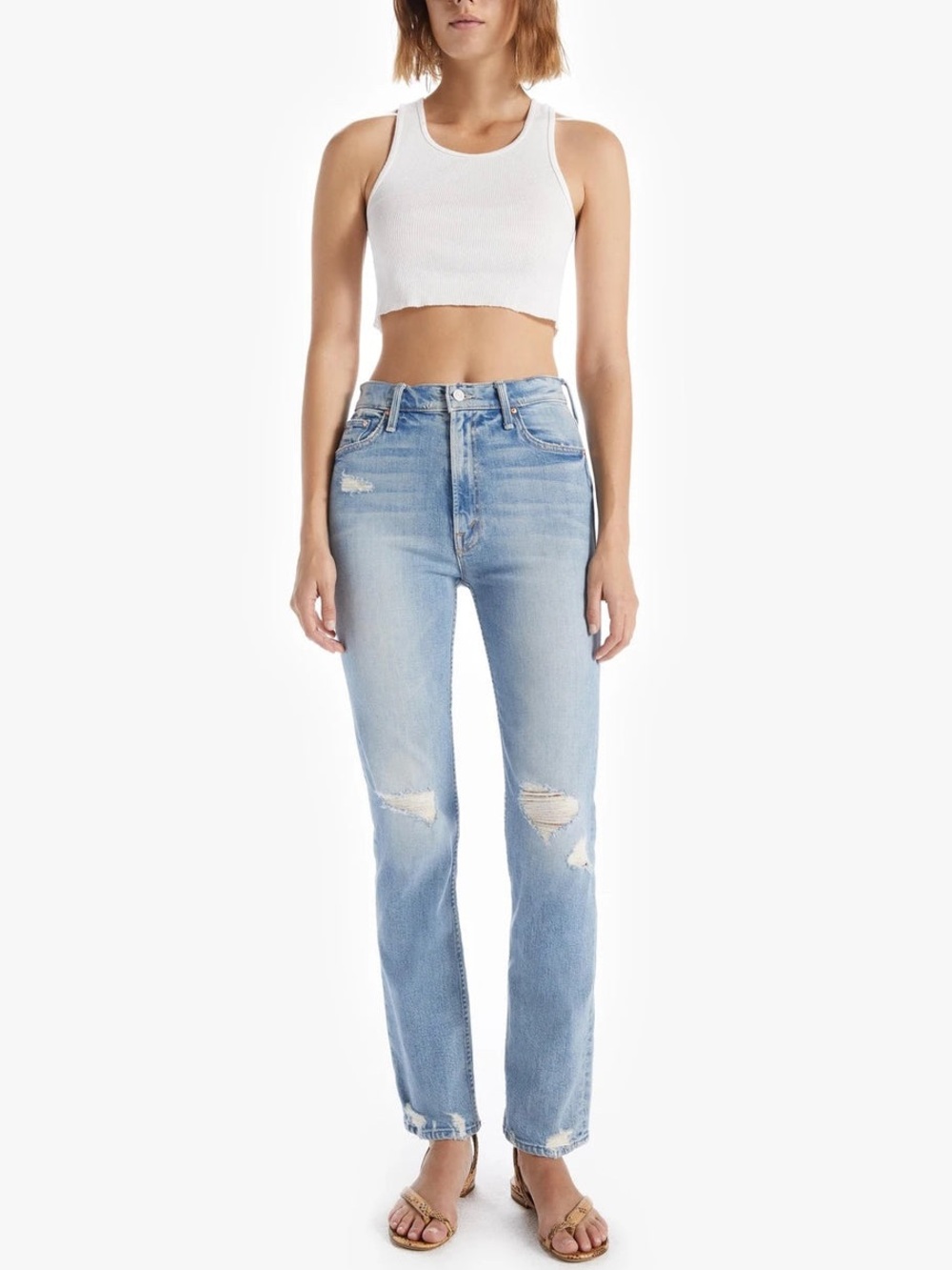 Mother Superior High Waisted Distressed Jeans 30
